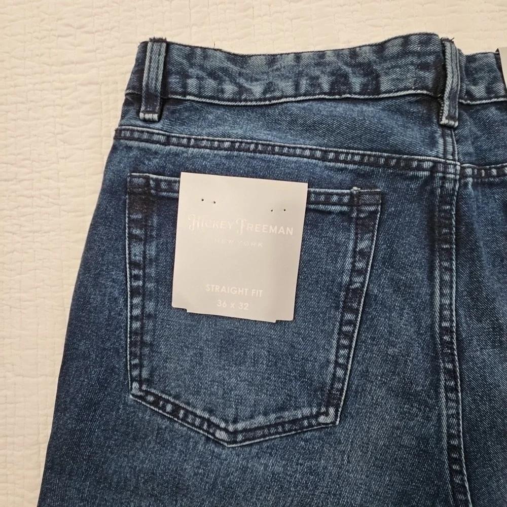 Hickey Freeman Jeans‎ Men's 36x32 Medium Wash Straight Leg NEW 100% Cotton NWT